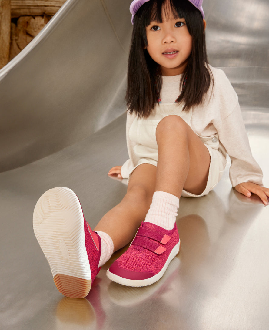 Keen Little Kids' KNX Knit Double Strap | Beaujolais/Raspberry