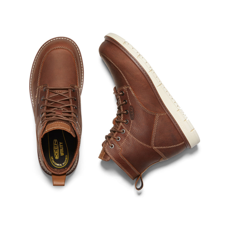 Keen Men's San Jose 6" Boot (Soft Toe) | Gingerbread/Off White