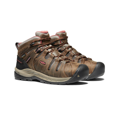 Keen Women's Flint II Waterproof Boot (Soft Toe) | Cascade Brown/Brick Dust