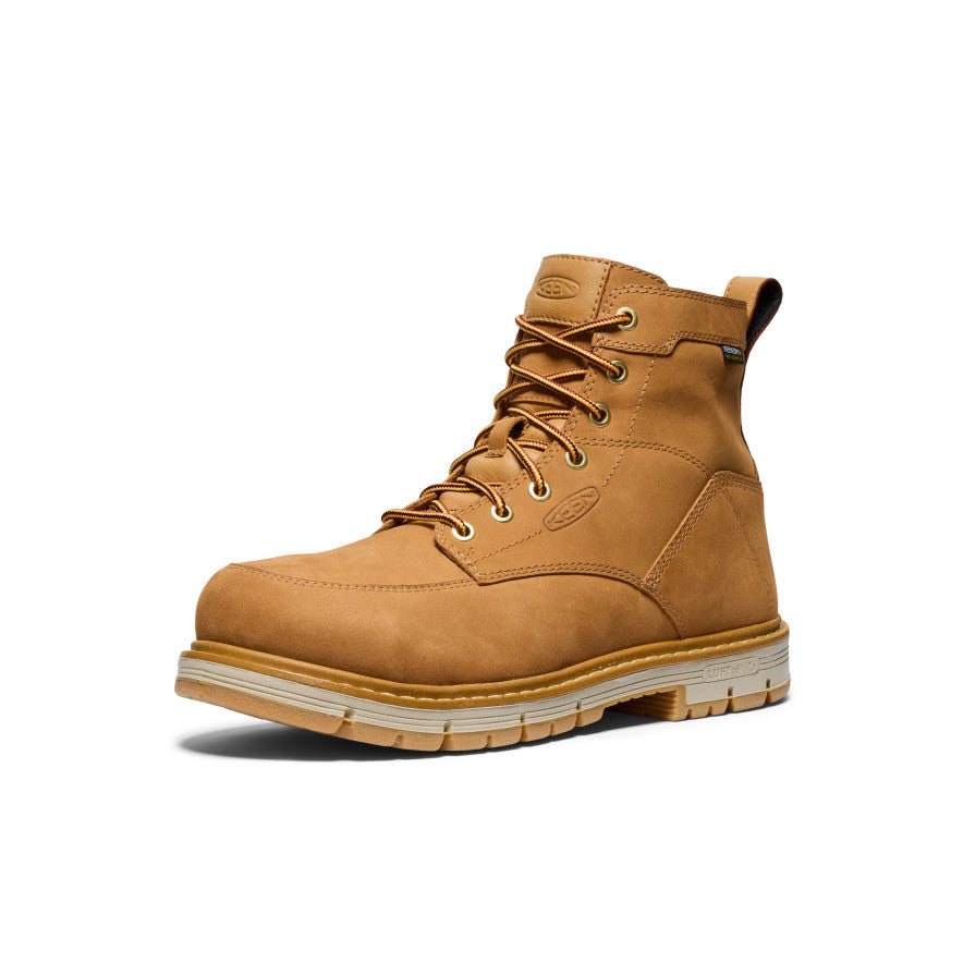 Keen Men's San Jose 6" Waterproof 90° Heel Boot (Aluminum Toe) | Bistre/Gum