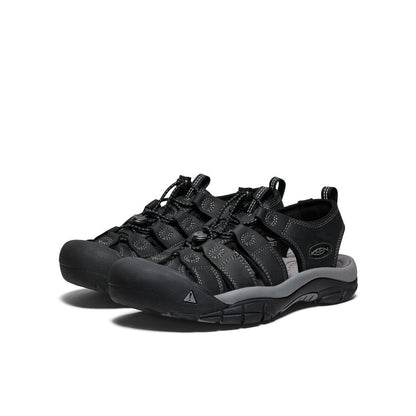 Keen Men's Newport Leather Sandal | Black/Steel Grey