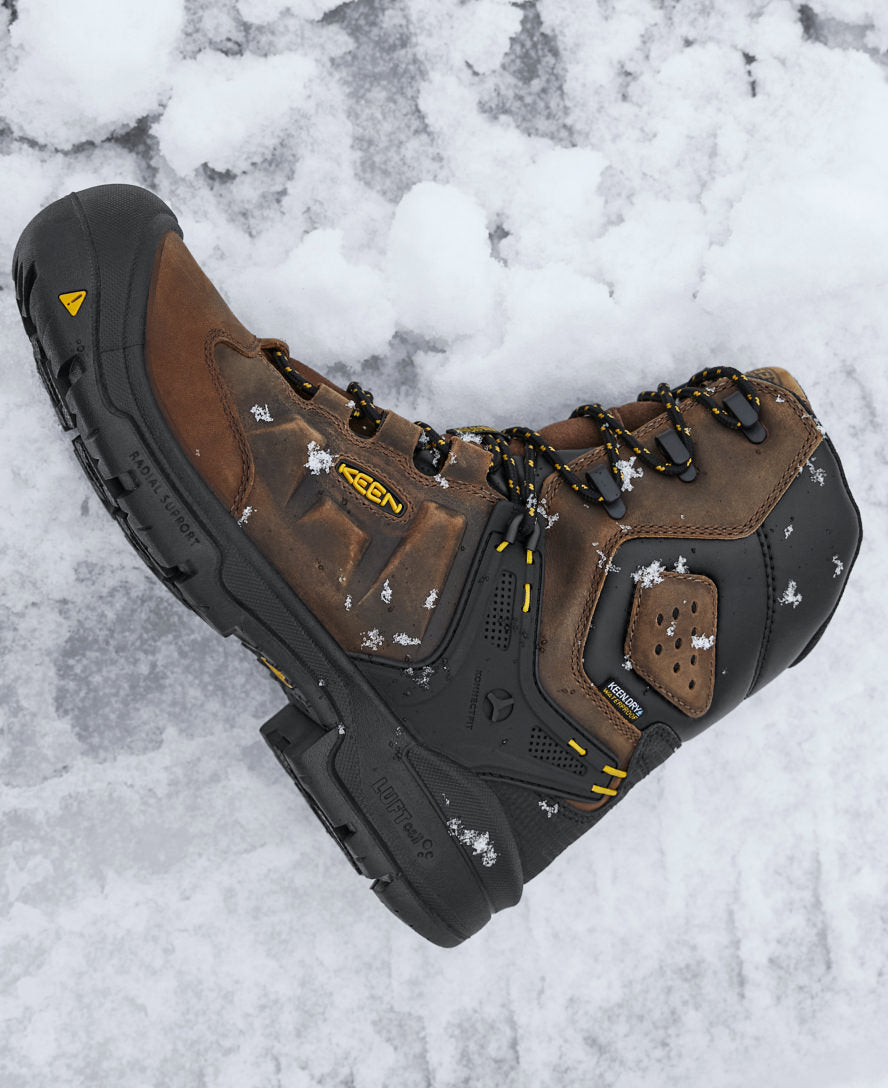 Keen Men's Dover 8" Waterproof Boot (Carbon Toe) | Dark Earth/Black