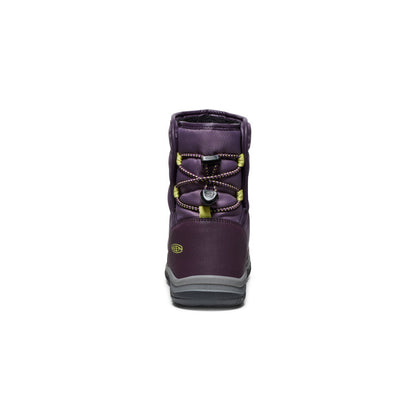 Keen Big Kids' Puffrider Waterproof Winter Boot | Black Plum/Daiquiri Green