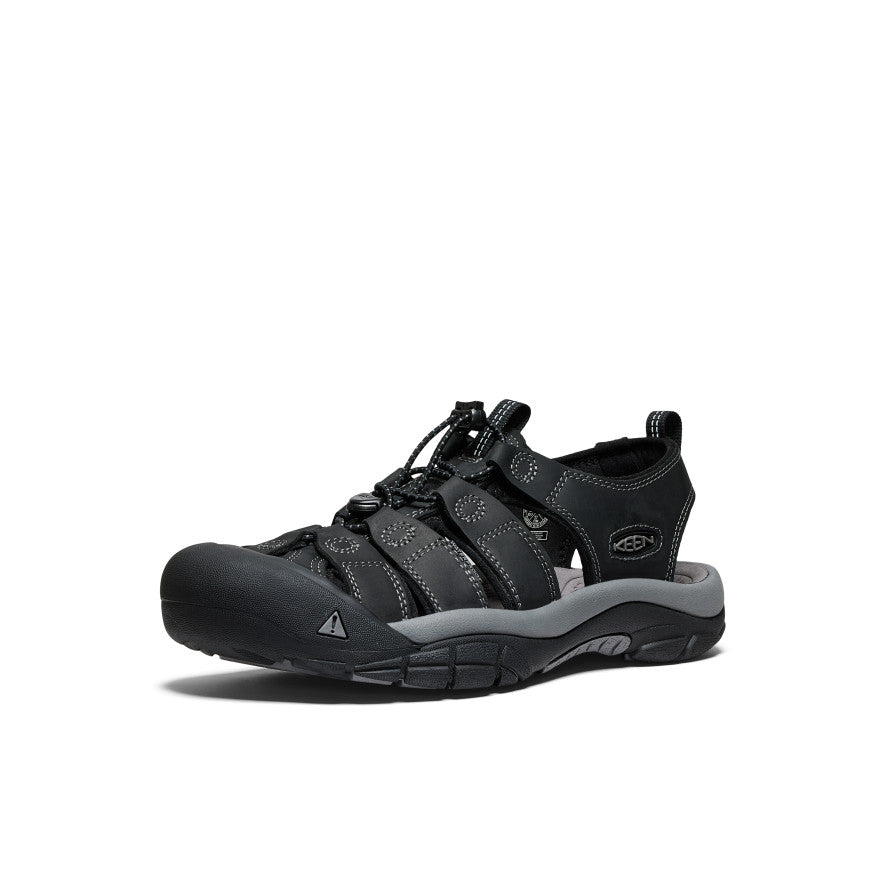 Keen Men's Newport Leather Sandal | Black/Steel Grey