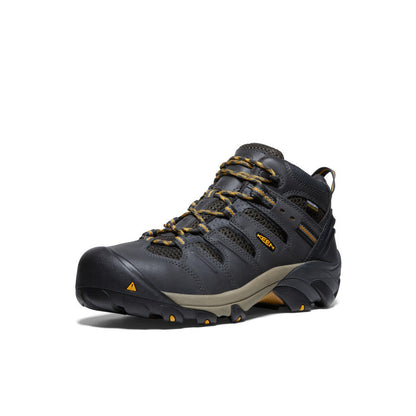 Keen Men's Lansing Mid Waterproof (Steel Toe) | Raven/Tawny Olive