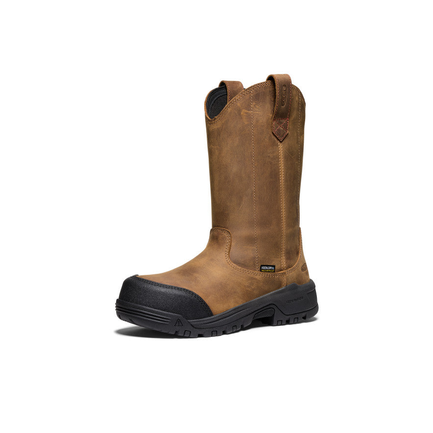 Keen Women's Evanston Pull-On Waterproof Boot (Carbon Toe) | Bison/Black