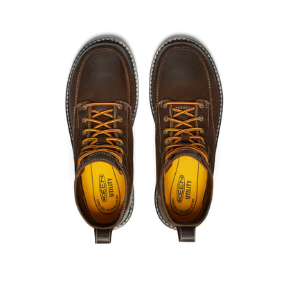 Keen Men's San Jose 6" Boot (Soft Toe) | Coffee Bean/Star White