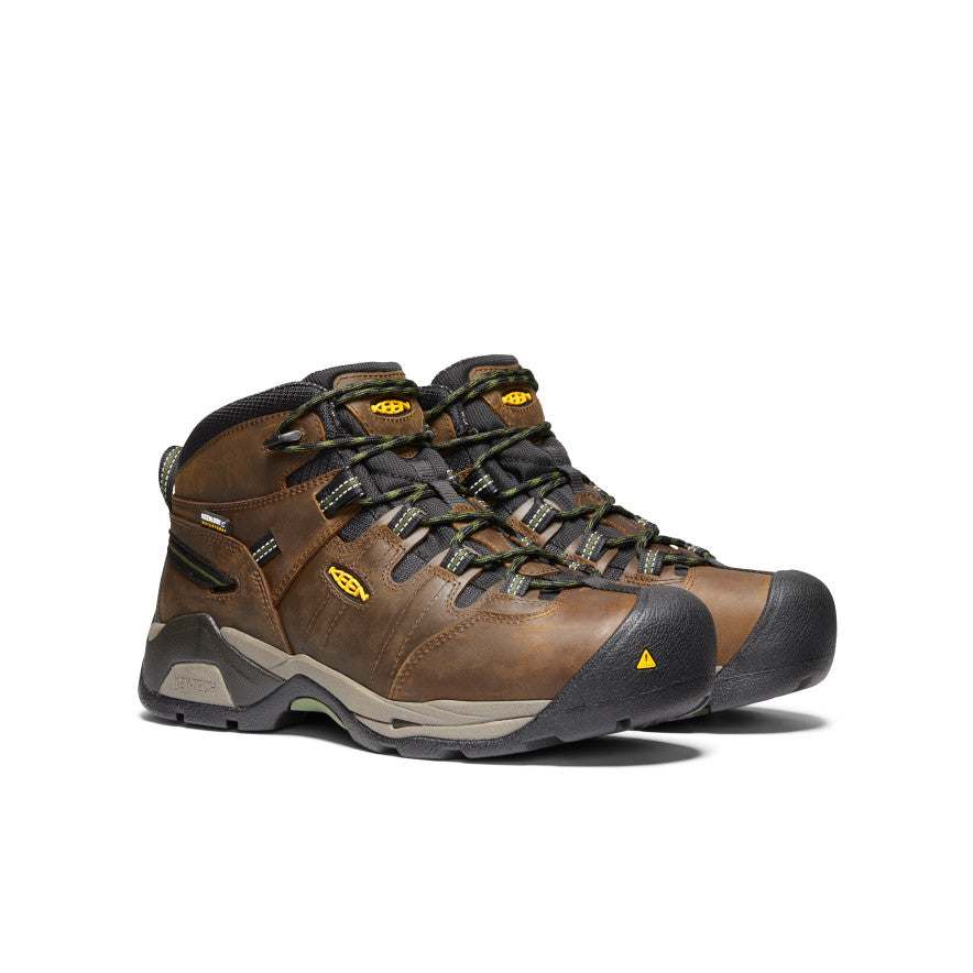 Keen Men's Detroit XT Waterproof Boot (Steel Toe) | Cascade Brown/Bronze Green