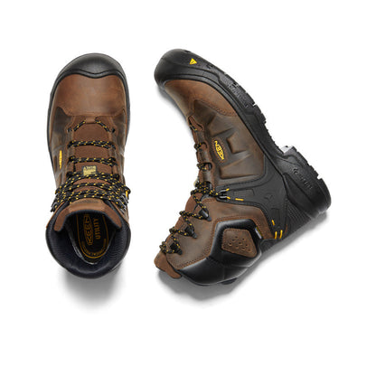 Keen Men's Dover 8" Waterproof Boot (Carbon Toe) | Dark Earth/Black