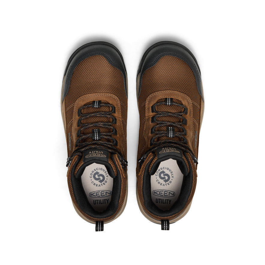 Keen Men's Skokie Waterproof Work Boot (Carbon Toe) | Dark Earth/Black