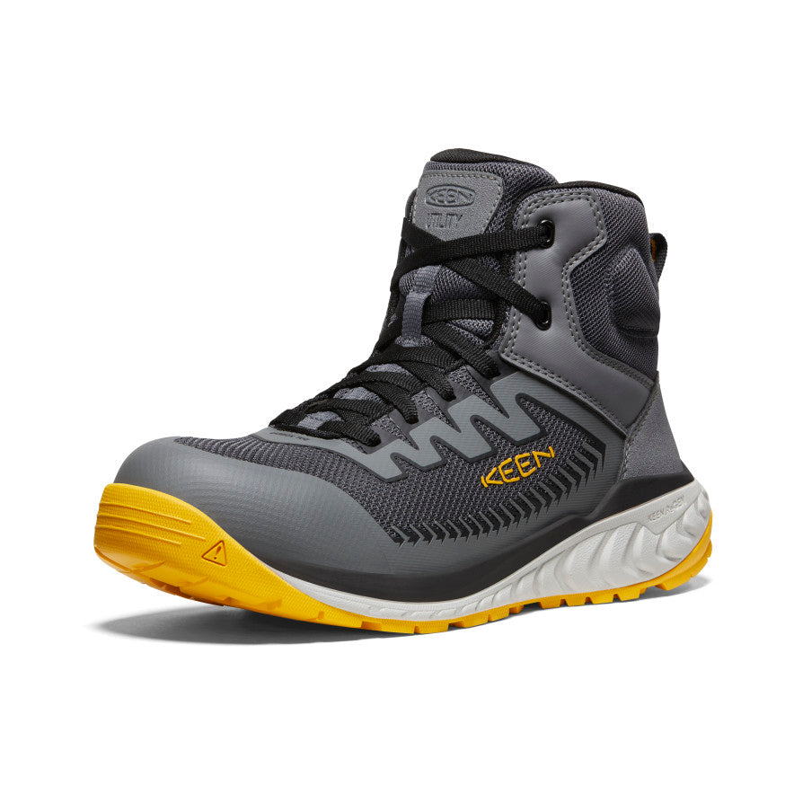  Men's Arvada Mid Work Sneaker (Carbon Toe) | Black/Keen Yellow