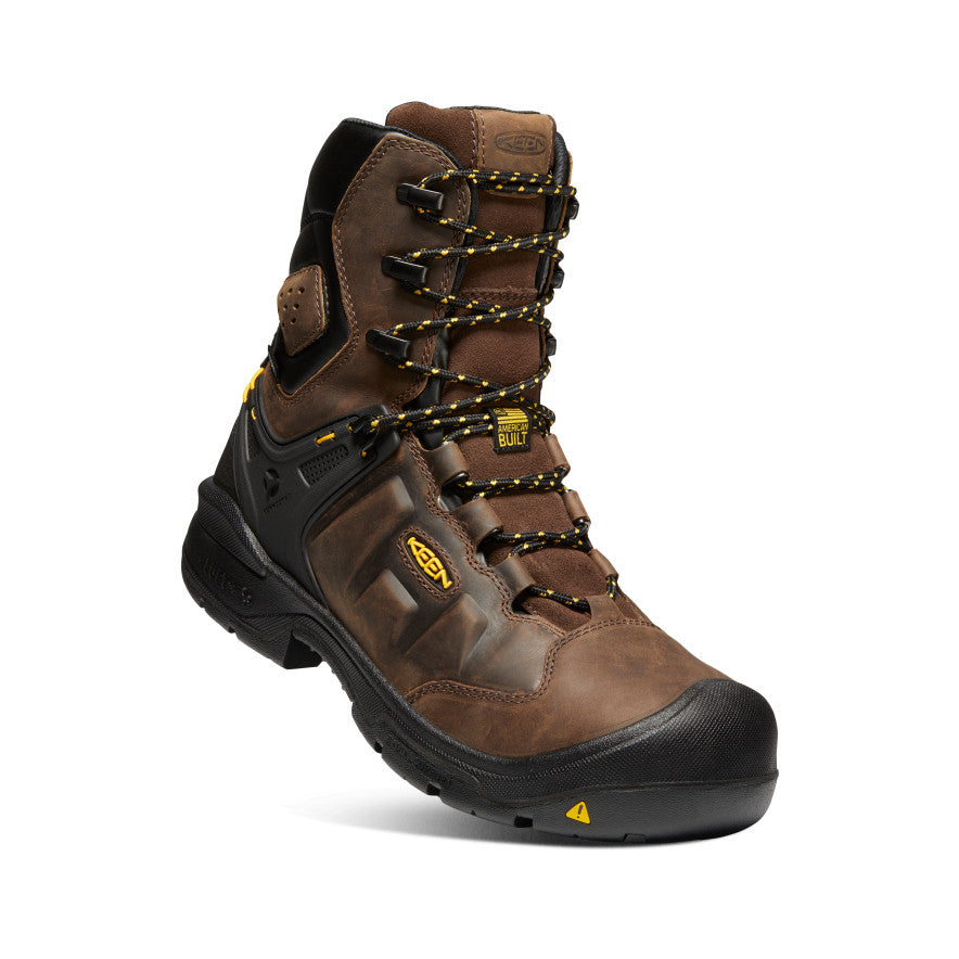 Keen Men's Dover 8" Waterproof Boot (Carbon Toe) | Dark Earth/Black