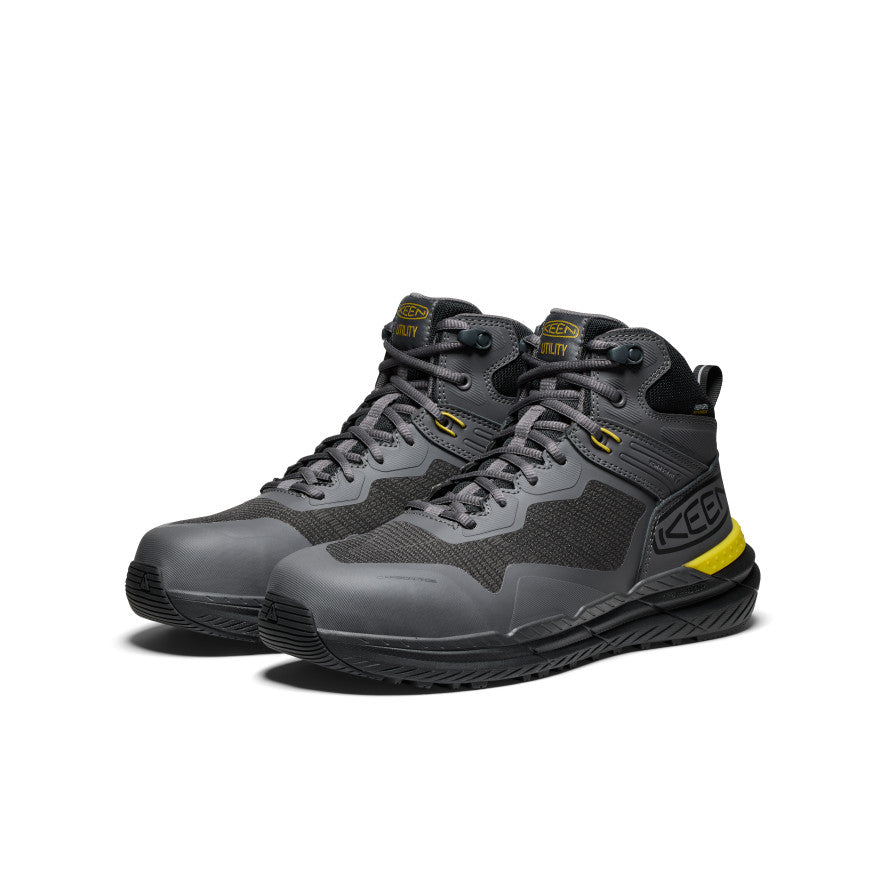 Keen Men's Synchro Waterproof Work Boot (Carbon Toe) | Magnet/Black