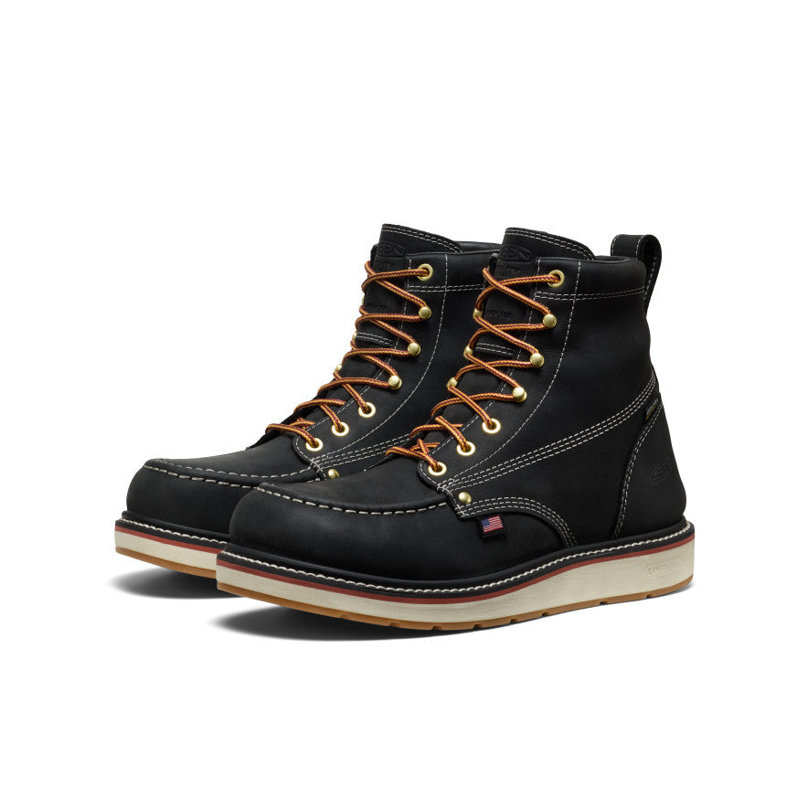 Keen Men's Liberty 6" Waterproof Boot (Carbon Toe) | Black/Gum
