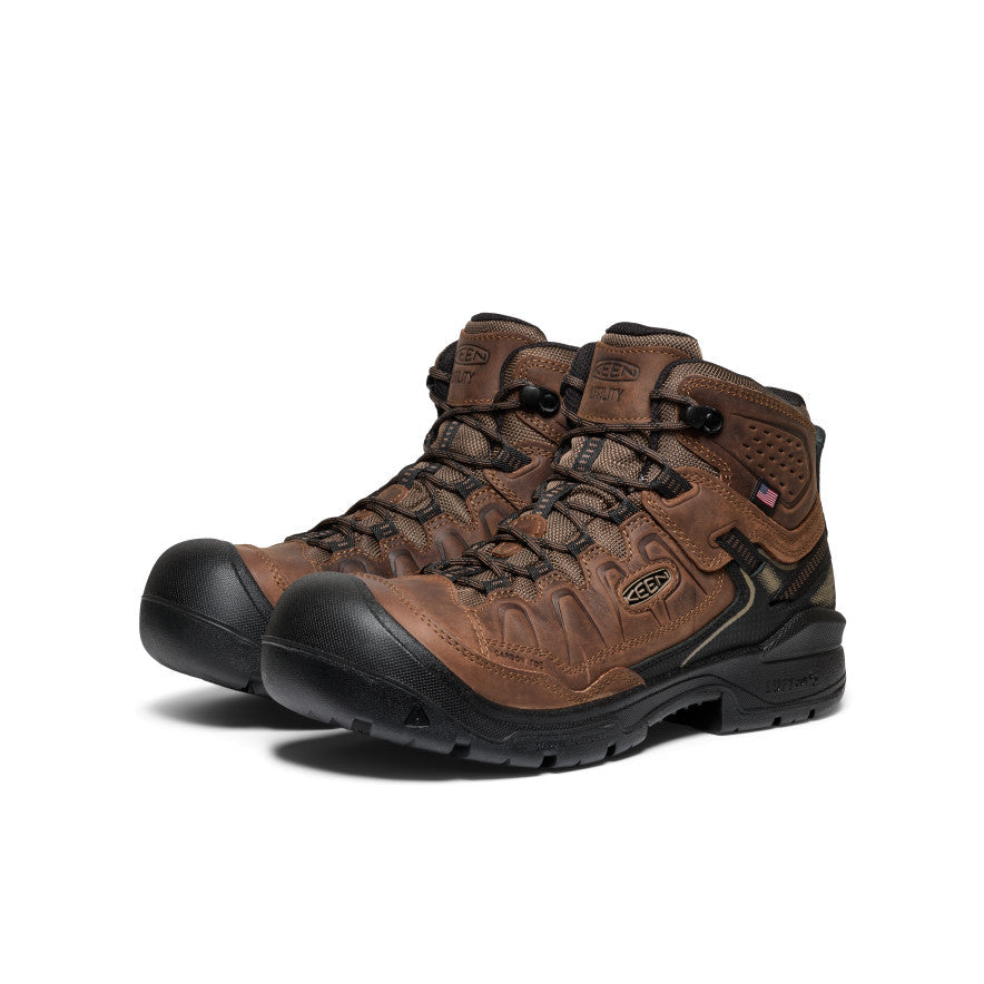 Keen Men's Targhee IV Waterproof Work Boot (Carbon Toe) | Dark Earth/Black