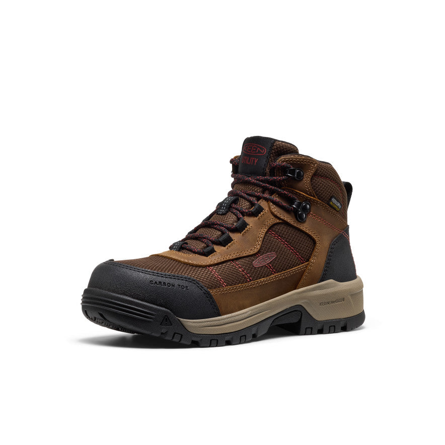 Keen Women's Skokie Waterproof Work Boot (Carbon Toe) | Bison/Black