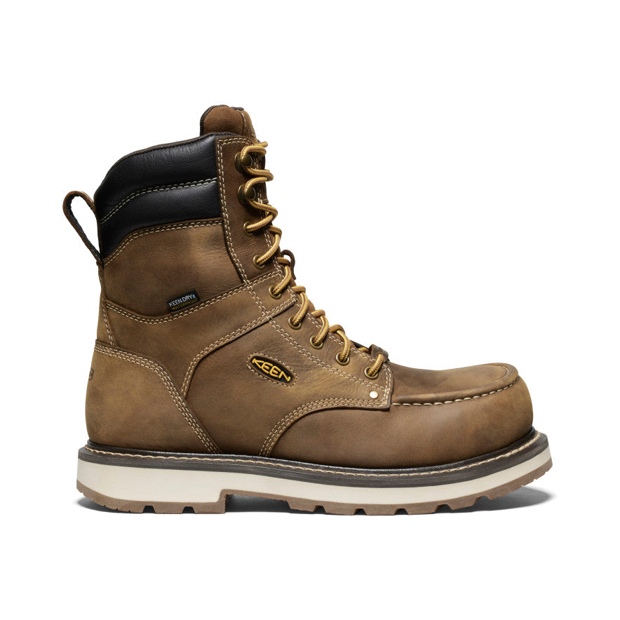 Keen Men's Cincinnati 8" Waterproof 90° Heel Boot (Carbon Toe) | Belgian/Sandshell