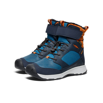 Keen Big Kids' Skua Waterproof Winter Boot | Sky Captain/Gold Flame