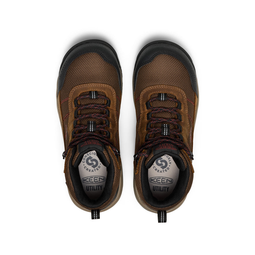 Keen Women's Skokie Waterproof Work Boot (Carbon Toe) | Bison/Black