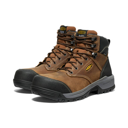 Keen Men's Evanston 6" Waterproof Boot (Carbon Toe) | Bison/Black