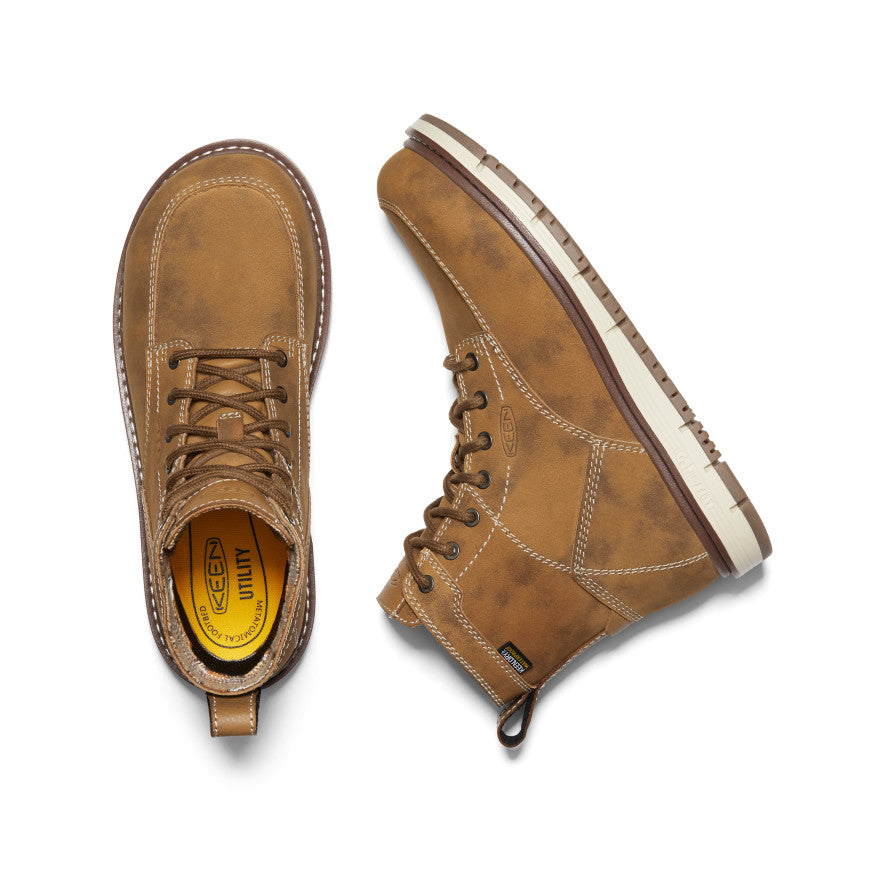 Keen Women's San Jose 6" Waterproof Boot (Aluminum Toe) | Almond/Gum