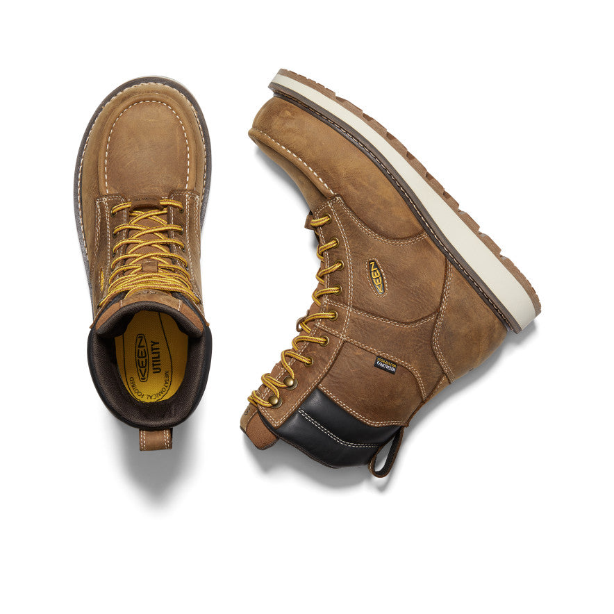 Keen Men's Cincinnati 8" Waterproof Boot (Carbon Toe) | Belgian/Sandshell