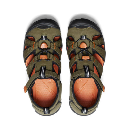 Keen Big Kids' Seacamp II CNX | Dark Olive/Gold Flame