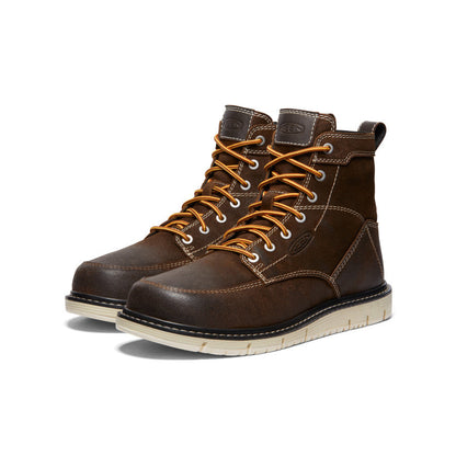 Keen Men's San Jose 6" Boot (Soft Toe) | Coffee Bean/Star White