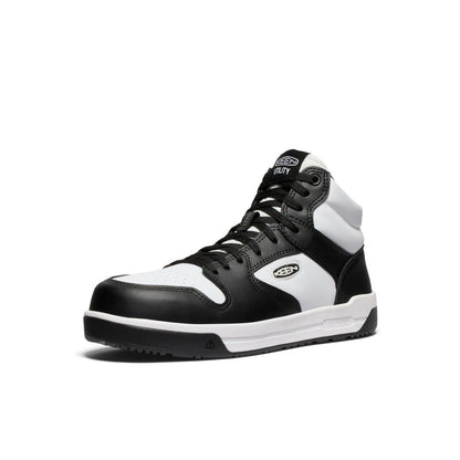 Keen Men's Overton Mid Work Shoe (Carbon Toe) | Star White/Black