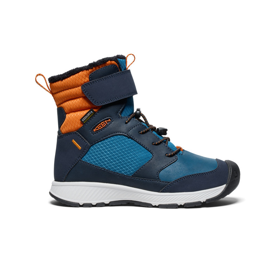 Keen Big Kids' Skua Waterproof Winter Boot | Sky Captain/Gold Flame