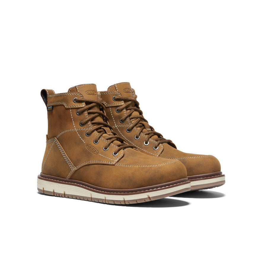 Keen Women's San Jose 6" Waterproof Boot (Aluminum Toe) | Almond/Gum