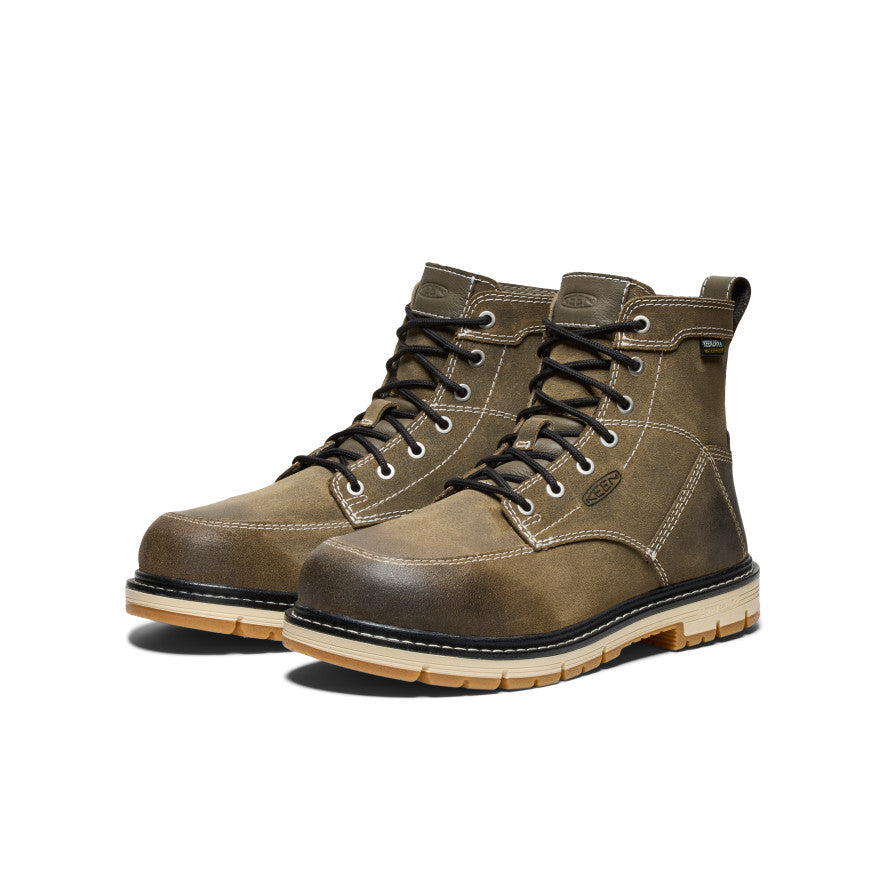 Keen Women's San Jose 6" Waterproof 90° Heel Boot (Aluminum Toe) | Steel Grey/Gum