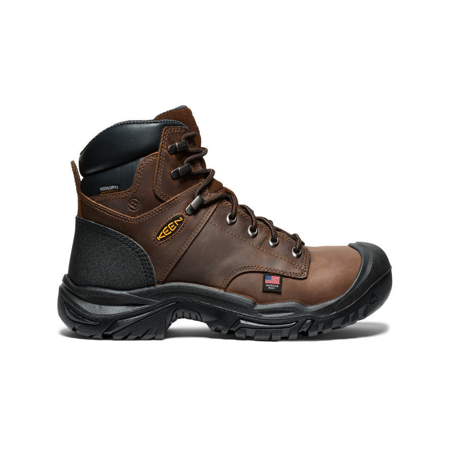 Keen Men's Mt Vernon II 6" Waterproof Boot (Steel Toe) | Dark Earth/Black
