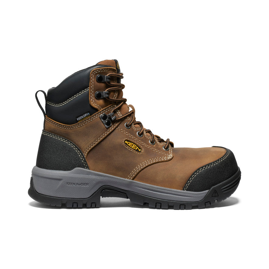 Keen Women's Evanston 6" Waterproof Boot (Carbon Toe) | Bison/Black