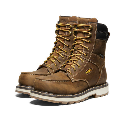 Keen Men's Cincinnati 8" Waterproof 90° Heel Boot (Carbon Toe) | Belgian/Sandshell