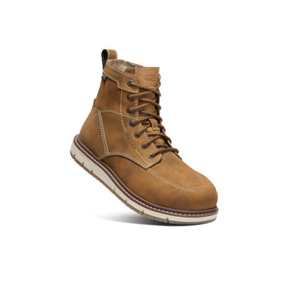 Keen Women's San Jose 6" Waterproof Boot (Aluminum Toe) | Almond/Gum