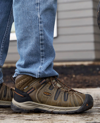 Keen Men's Flint II Waterproof Mid (Soft Toe) | Black Olive/Brindle