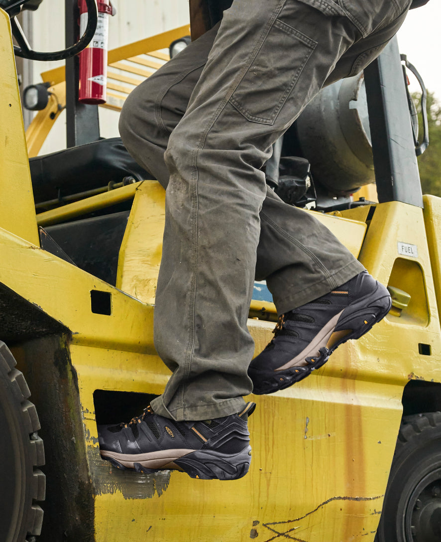 Keen Men's Lansing Mid Waterproof (Steel Toe) | Raven/Tawny Olive