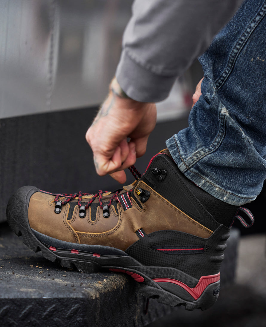 Keen Men's Pittsburgh 6" Waterproof Boot (Steel Toe) | Bison
