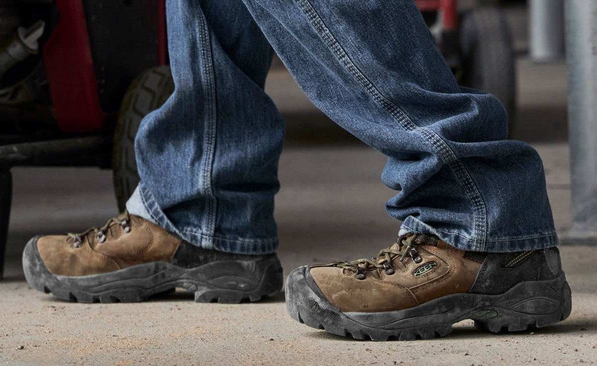 Keen Men's Pittsburgh Energy 6" Waterproof Boot (Soft Toe) | Cascade Brown/Black
