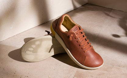 Keen Women's KNX Leather Sneaker | Tortoise Shell/Plaza Taupe