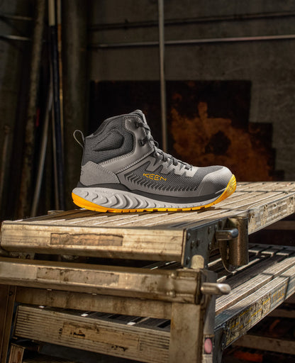  Men's Arvada Mid Work Sneaker (Carbon Toe) | Black/Keen Yellow