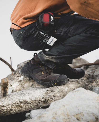 Keen Men's Dover 6" Waterproof (Carbon Toe) | Dark Earth/Black