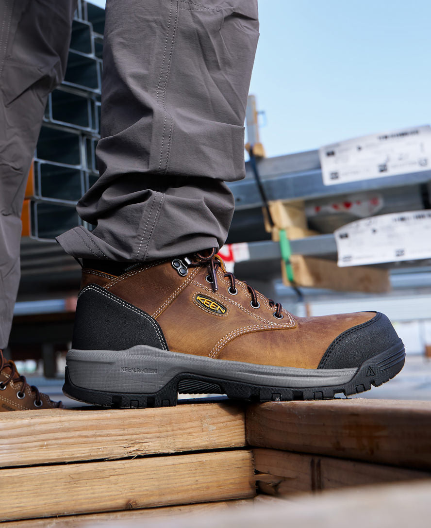 Keen Men's Evanston 6" Waterproof Boot INT MET (Carbon Toe) | Bison/Black