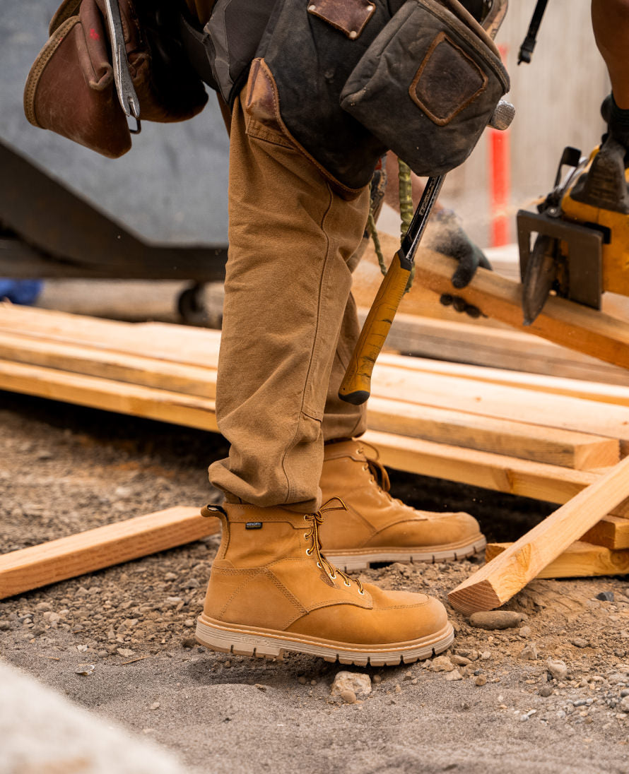 Keen Men's San Jose 6" Waterproof 90° Heel Boot (Aluminum Toe) | Bistre/Gum