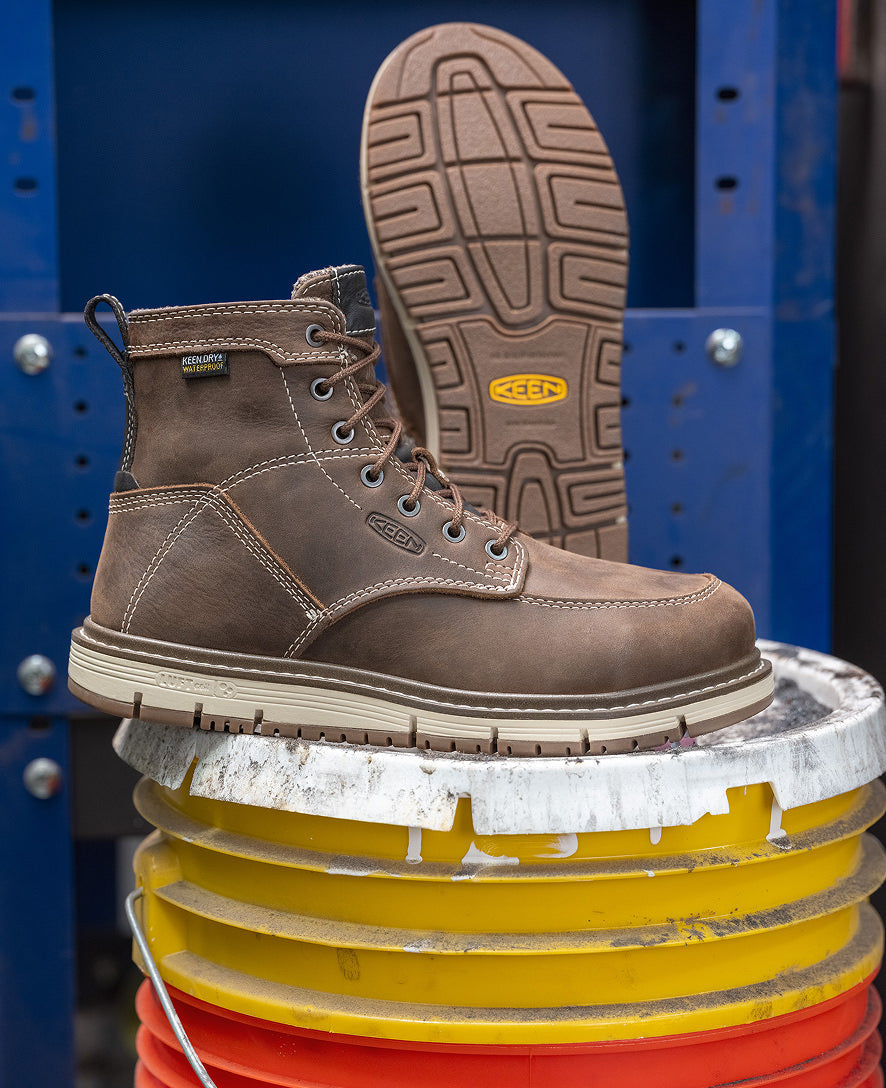 Keen Women's San Jose 6" Waterproof Boot (Aluminum Toe) | Cascade Brown/Gum