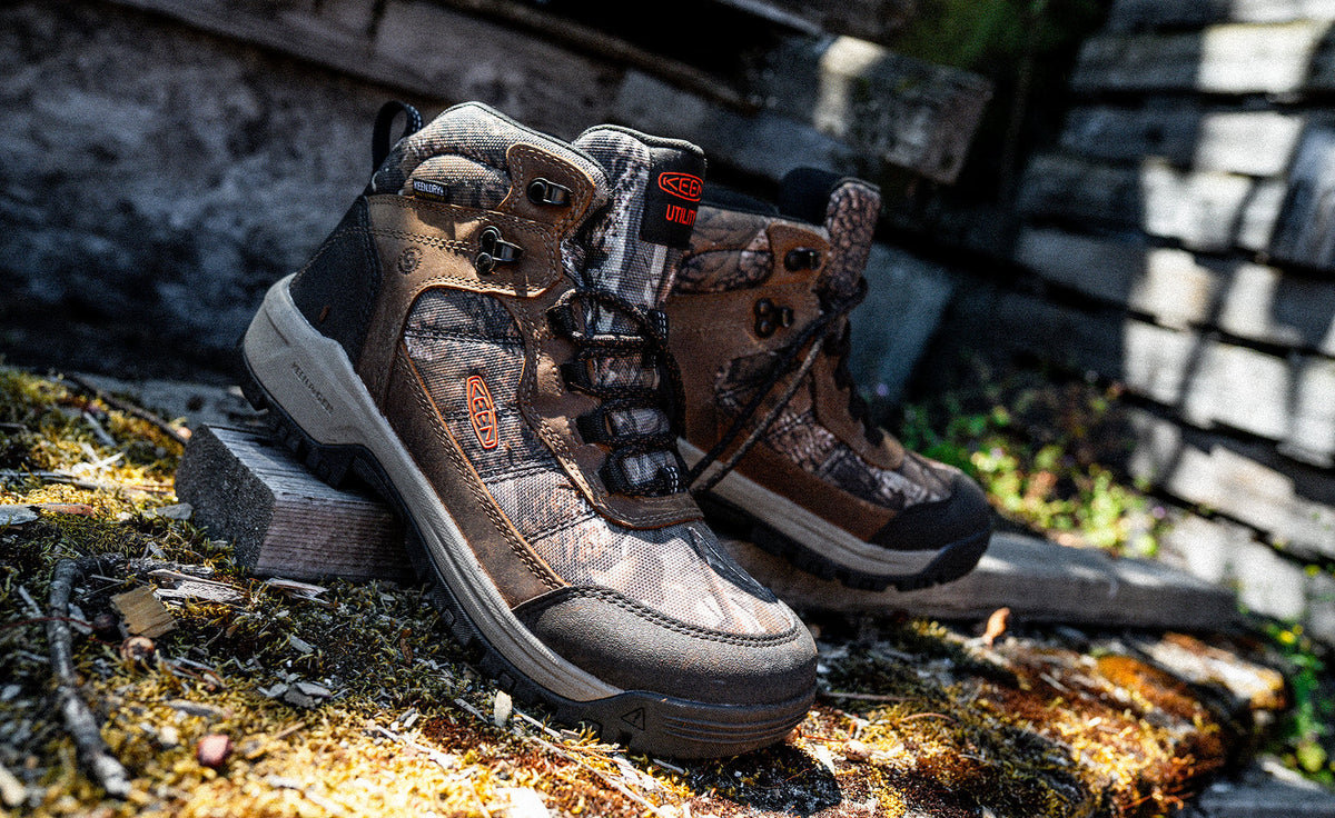 Keen Women's Skokie Waterproof Work Boot (Soft Toe) | Camo/Black