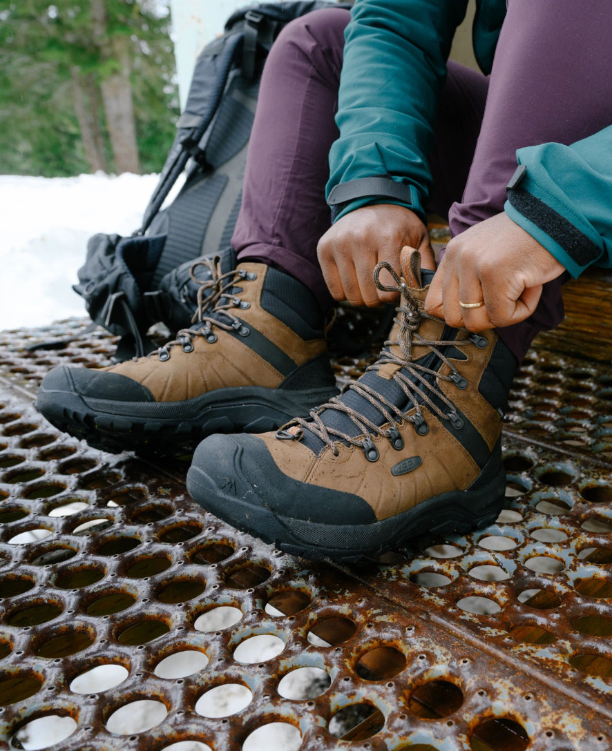 Keen Men's Revel IV Polar Waterproof Boot | Bison/Orange Pepper