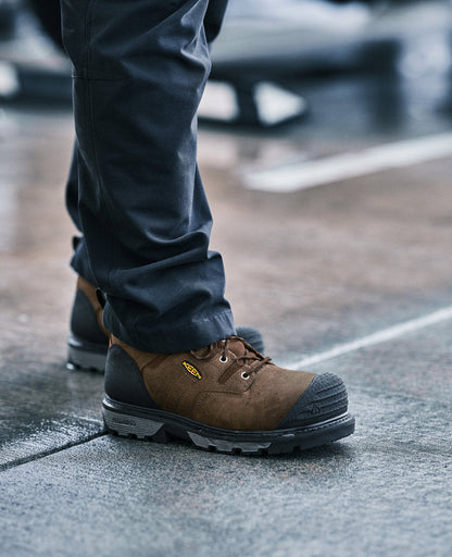 Keen Men's Camden 8" Insulated Waterproof Boot (Carbon Toe) | Leather Brown/Black