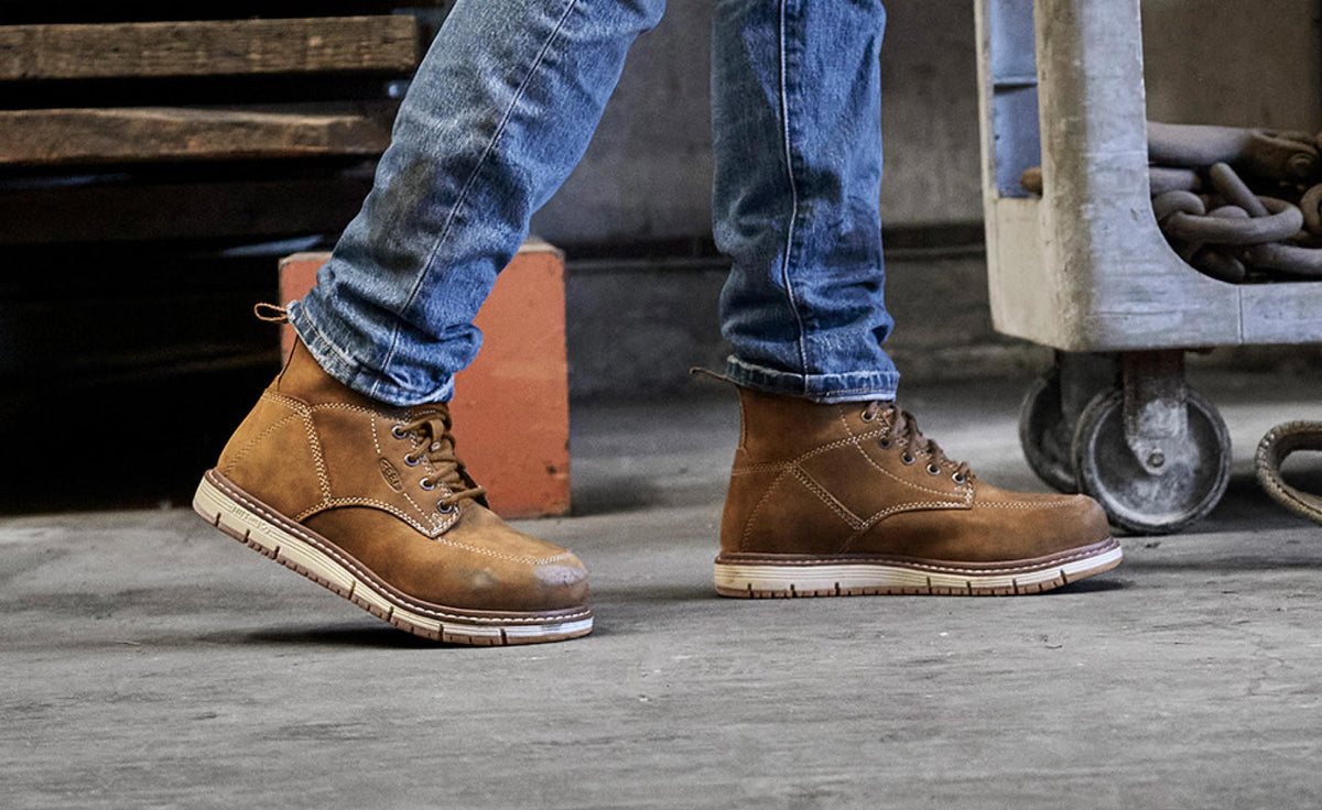 Keen Women's San Jose 6" Waterproof Boot (Aluminum Toe) | Almond/Gum